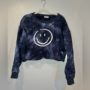 Roolee Navy Blue Tie-Dye Smiley Sweater